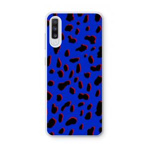 CaseCompany Blue Leopard: Samsung Galaxy A70 Transparant Hoesje