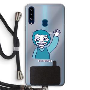 CaseCompany Zwaai: Samsung Galaxy A20s Transparant Hoesje met koord