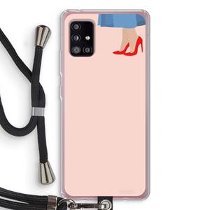 CaseCompany High heels: Samsung Galaxy A51 5G Transparant Hoesje met koord
