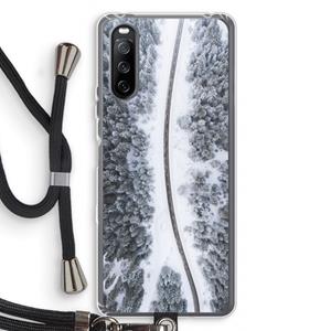 CaseCompany Snøfall: Sony Sony Xperia 10 III Transparant Hoesje met koord