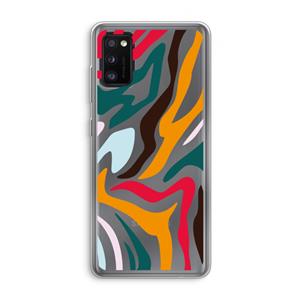 CaseCompany Colored Zebra: Samsung Galaxy A41 Transparant Hoesje