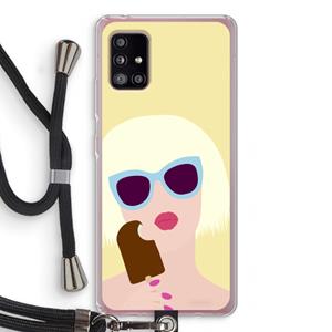 CaseCompany Ice cream: Samsung Galaxy A51 5G Transparant Hoesje met koord