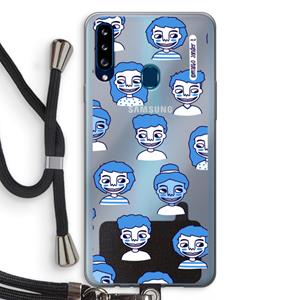 CaseCompany Gezichtjes: Samsung Galaxy A20s Transparant Hoesje met koord