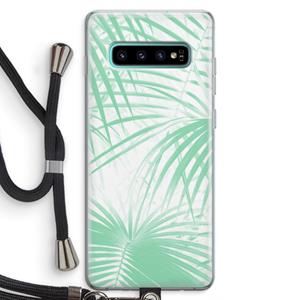 CaseCompany Palmbladeren: Samsung Galaxy S10 Plus Transparant Hoesje met koord