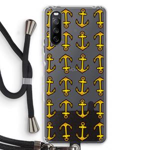 CaseCompany Musketon Anchor: Sony Sony Xperia 10 III Transparant Hoesje met koord