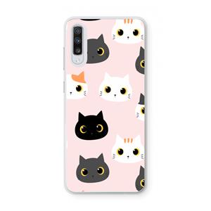 CaseCompany Katten: Samsung Galaxy A70 Transparant Hoesje