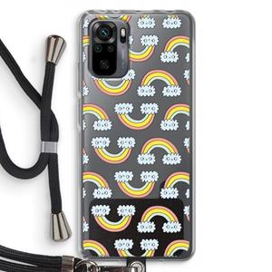CaseCompany Regenboog: Xiaomi Redmi Note 10 Pro Transparant Hoesje met koord