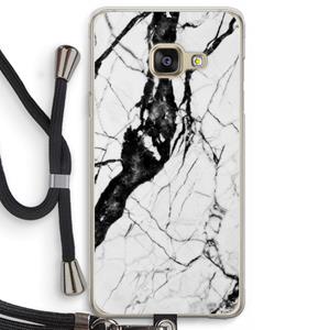 CaseCompany Witte marmer 2: Samsung Galaxy A3 (2016) Transparant Hoesje met koord