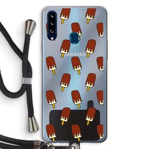 CaseCompany Yummy: Samsung Galaxy A20s Transparant Hoesje met koord