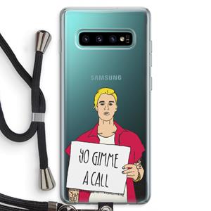 CaseCompany Gimme a call: Samsung Galaxy S10 Plus Transparant Hoesje met koord