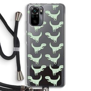 CaseCompany Dinos: Xiaomi Redmi Note 10 Pro Transparant Hoesje met koord