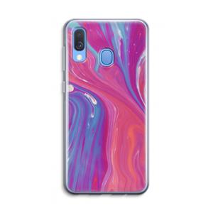 CaseCompany Paarse stroom: Samsung Galaxy A40 Transparant Hoesje