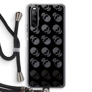 CaseCompany Musketon Skulls: Sony Sony Xperia 10 III Transparant Hoesje met koord