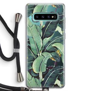 CaseCompany Bananenbladeren: Samsung Galaxy S10 Plus Transparant Hoesje met koord