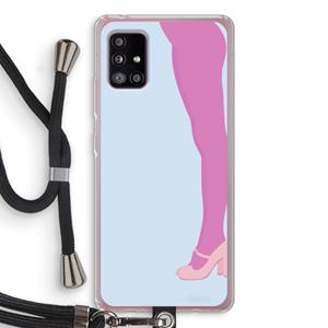 CaseCompany Pink panty: Samsung Galaxy A51 5G Transparant Hoesje met koord