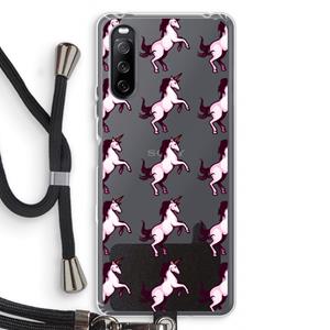 CaseCompany Musketon Unicorn: Sony Sony Xperia 10 III Transparant Hoesje met koord