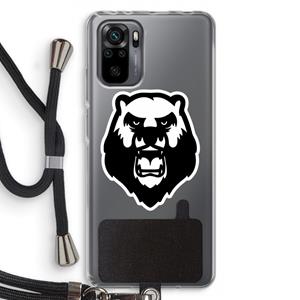 CaseCompany Angry Bear (white): Xiaomi Redmi Note 10 Pro Transparant Hoesje met koord
