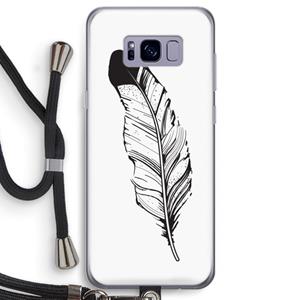 CaseCompany Pluim: Samsung Galaxy S8 Transparant Hoesje met koord