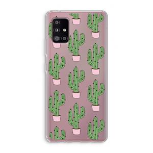 CaseCompany Cactus Lover: Samsung Galaxy A51 5G Transparant Hoesje