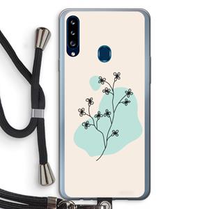 CaseCompany Love your petals: Samsung Galaxy A20s Transparant Hoesje met koord