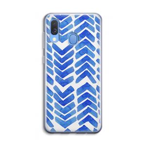 CaseCompany Blauwe pijlen: Samsung Galaxy A40 Transparant Hoesje