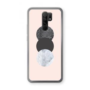 CaseCompany Marmeren cirkels: Xiaomi Redmi 9 Transparant Hoesje