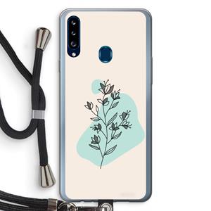CaseCompany Violets are blue: Samsung Galaxy A20s Transparant Hoesje met koord