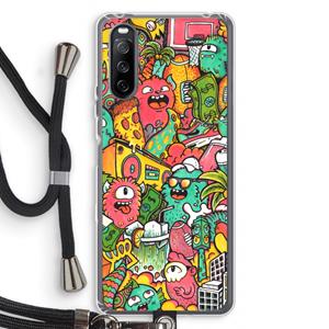 CaseCompany Vexx City: Sony Sony Xperia 10 III Transparant Hoesje met koord