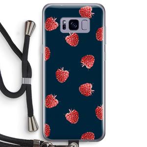 CaseCompany Framboosjes: Samsung Galaxy S8 Transparant Hoesje met koord