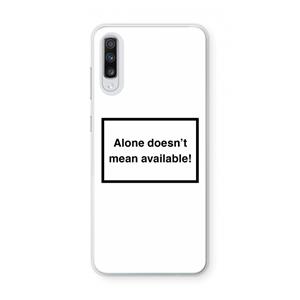 CaseCompany Alone: Samsung Galaxy A70 Transparant Hoesje