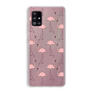 CaseCompany Anything Flamingoes: Samsung Galaxy A51 5G Transparant Hoesje