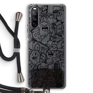CaseCompany Vexx Black City : Sony Sony Xperia 10 III Transparant Hoesje met koord