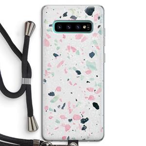 CaseCompany Terrazzo N°3: Samsung Galaxy S10 Plus Transparant Hoesje met koord
