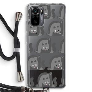 CaseCompany Cats: Xiaomi Redmi Note 10 Pro Transparant Hoesje met koord