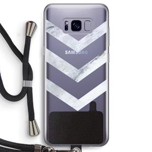CaseCompany Marmeren pijlen: Samsung Galaxy S8 Transparant Hoesje met koord