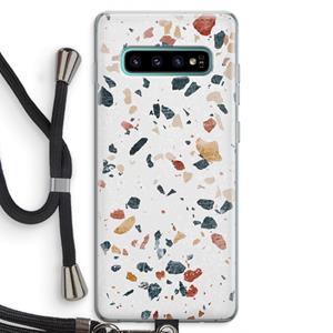 CaseCompany Terrazzo N°4: Samsung Galaxy S10 Plus Transparant Hoesje met koord