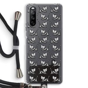 CaseCompany Zwarte poes: Sony Sony Xperia 10 III Transparant Hoesje met koord