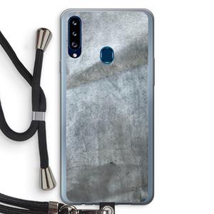 CaseCompany Grey Stone: Samsung Galaxy A20s Transparant Hoesje met koord