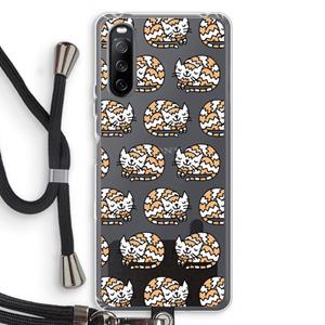 CaseCompany Slapende poes: Sony Sony Xperia 10 III Transparant Hoesje met koord