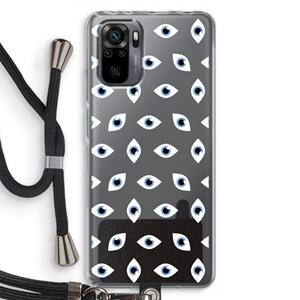 CaseCompany Eyes pattern: Xiaomi Redmi Note 10 Pro Transparant Hoesje met koord