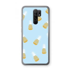 CaseCompany Ananasjes: Xiaomi Redmi 9 Transparant Hoesje