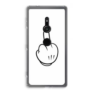 CaseCompany Middle finger white: Sony Xperia XZ2 Transparant Hoesje