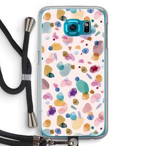 CaseCompany Terrazzo Memphis Pink: Samsung Galaxy S6 Transparant Hoesje met koord