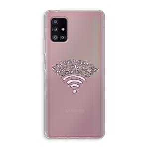 CaseCompany Home Is Where The Wifi Is: Samsung Galaxy A51 5G Transparant Hoesje