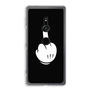 CaseCompany Middle finger black: Sony Xperia XZ2 Transparant Hoesje