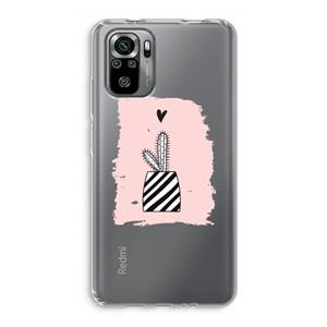 CaseCompany Zwart-wit cactus: Xiaomi Redmi Note 10S Transparant Hoesje
