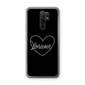 CaseCompany Forever heart black: Xiaomi Redmi 9 Transparant Hoesje