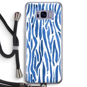 CaseCompany Blauwe nerven: Samsung Galaxy S8 Transparant Hoesje met koord