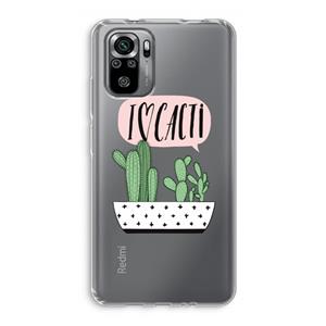 CaseCompany I love cacti: Xiaomi Redmi Note 10S Transparant Hoesje