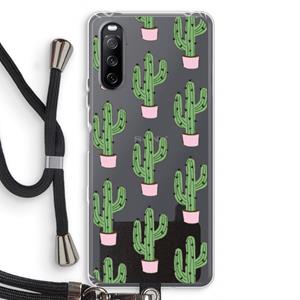 CaseCompany Cactus Lover: Sony Sony Xperia 10 III Transparant Hoesje met koord